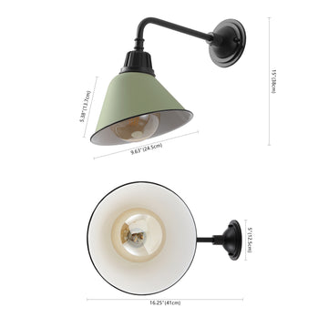 Croydon 9.63"  Farmhouse Industrial Indoor/Outdoor Iron LED Gooseneck Arm Outdoor Sconce